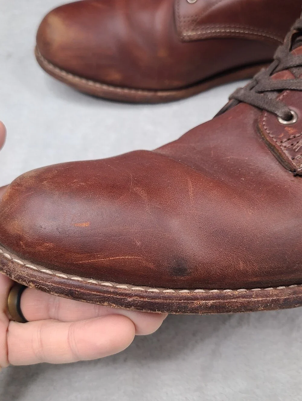 Wolverine 1000 Mile Plain Toe boots USA Made Amber Brown Men's 13 D